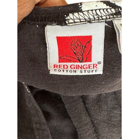 Vintage 90's Black with White Fish Print Stretchy Cotton Maxi Dress size Large - Picture 3 of 13